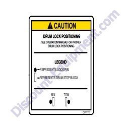 521231 DECAL DRUM LOK POSITIONING MultiQuip Whiteman WM63E-WM63H5-WM63H8 Plaster Stucco Mortar Mixer