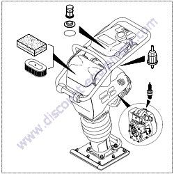 FKITMTX1 Complete Filter Service Kit Multiquip MTX-Series Rammers