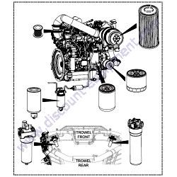FKITHTX6H Filter Kit Multiquip HTX6H Ride-On Trowel