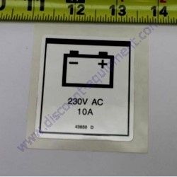 43658GT DECAL POWER TO CHARGER 230V ANSI Genie GS-2032 GS-2632 GS-3232 Scissor Lift