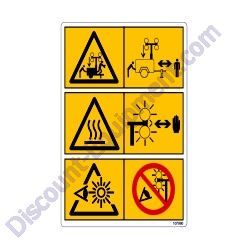 107980 WORDLESS VERTICAL TOWER 3 PANEL WARNING DECAL Allmand Night-Lite V-Series Light Tower