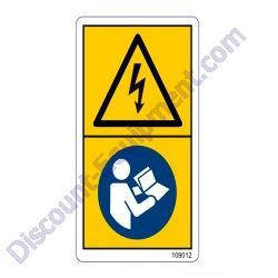 109012 WORDLESS HAZARDOUS VOLTAGE VERTICAL DANGER DECAL Allmand Night-Lite V-Series Light Tower
