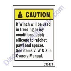 090474 WINCH CAUTION DECAL Allmand Night-Lite Pro II LD-Series Light Tower