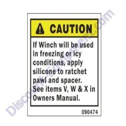 090474 WINCH CAUTION DECAL Allmand Night-Lite Pro II LD-Series Light Tower