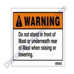 090003 DO NOT STAND LAYDOWN TOWER WARNING DECAL Allmand Night-Lite Pro II LD-Series Light Tower