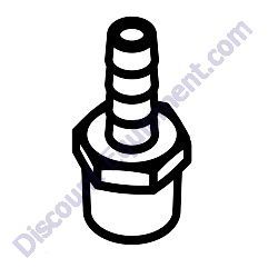 23816 Fitting strt .500MNPT x .375 barb brass Generac Magnum MTP4DZD Trash Pump