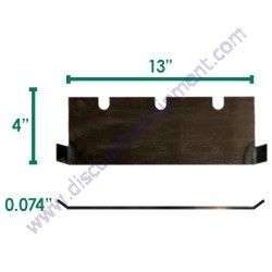 81-0059 Removal Blade 4" x 13" x .074" Standard Sharpened Notch Self Dicing Innovatech Bartell Global Genuine