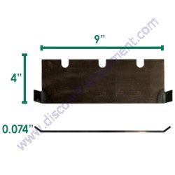 81-0053 Removal Blade 4" x 9" x .074" Standard Sharpened Notch Self-Dicing Innovatech Bartell Global Genuine OEM Product