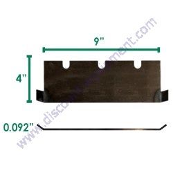 81-0056 Removal Blade 4" x 9" x .092" Heavy Sharpened Notch Self Dicing Innovatech Bartell Global Genuine OEM Products