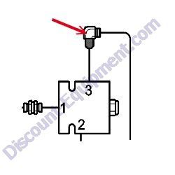 REF #8B - 093302 ADAPTER 90 DEGREE #6 SAE X #8 JIC Laymor Sweepmaster 6HC 8HC Sweeper