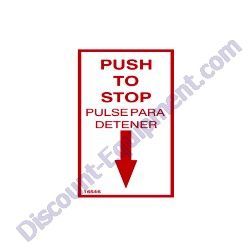16546 Push To Stop Decal MBW MM120 Mortar Plaster Mixer