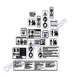 51551 Safety Decal Set Generac Magnum MDG175DF4 Diesel Generator