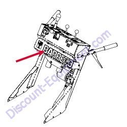 REF #31 - 03040-02 BARRETO 3-1/2 X 11-1/4 Decal Barreto 912HM Wheeled Trencher