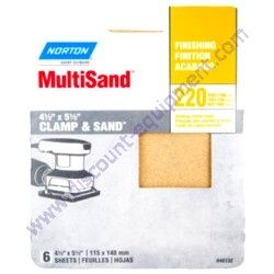 07660705441 Norton Clipper 4-1/2" x 5-1/2" MULTISAND PAPER SHEETS 220G Genuine OEM Parts (10/PK)