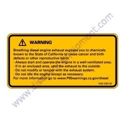 1638530300 DECAL CALIFORNIA PROP 65 Chicago Pneumatic CPS1600-150 T4 Air Compressor
