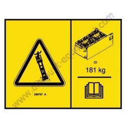 230757GT DECAL SYMBOL TIP-OVER BATTERY Genie GS-4047 Scissor Lift