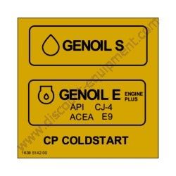 1638514200 DECAL GENOIL CP COLDSTART Chicago Pneumatic CPS 175-100 T4F Air Compressor