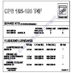 1316020117 LABEL SERVICE PAK STOCK Chicago Pneumatic CPS 185-100 KOD Air Compressor