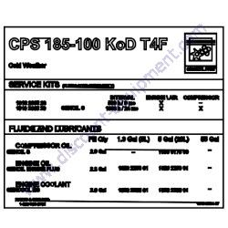 1316020457 LABEL SERVICE PAKS Chicago Pneumatic CPS 185-100 KOD Air Compressor