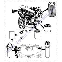 FKITHTX6H-2 Filter Kit Multiquip HTX6H Ride-On Trowel