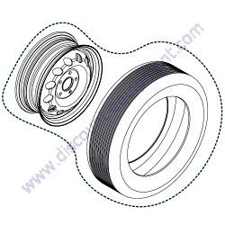 4115054 Wheel 14" Rim Kit Menegotti Mortar Mixer
