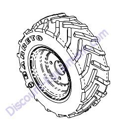 03047 TIRE & RIM TILLER RH 16 X 6.50 -8 Barreto 1320H-1620B Tiller