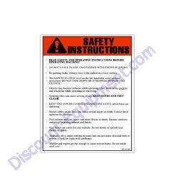 03341-23 DECAL TILLER SAFETY INSTRUCTIONS Barreto 1320H-1620B Tiller
