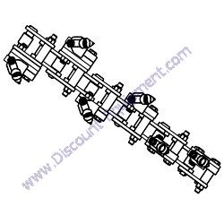 03426-6R Chain 24" X 6" Rock Tooth 26 Cutters Barreto Trencher Chain