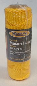 Mason's Twine, Yellow Twisted18# x 275' (Keson YT275)