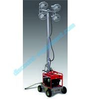 Multiquip GB43SC GloBug Light Tower 4-Spotlight Projection Lighting, Cart Mounted w/4-Stage Mast Assembly