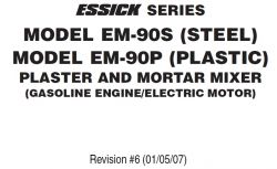 Mortar Mixer Manual for Essick EM90 Series (Rev 6 1-5-07)