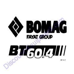 00833043 Model Name Decal Bomag BT60-4 Tamper