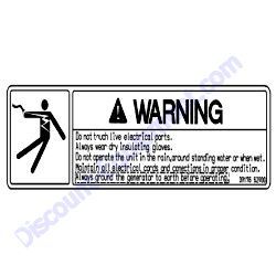 REF #13 - 39176 62900 Plate Warning Electric Shock Airman SDG400S-8E1 Generator