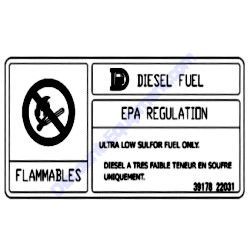 REF #19 - 39178 22031 Plate Diesel Fuel Airman SDG400S-8E1 Generator