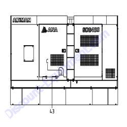 REF #43 - 39178 01640 Plate Fuel Return Fuel Inlet Airman SDG400S-8E1 Generator