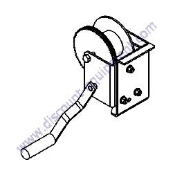 C61100200GT WINCH WITH HANDLE 5.1:1 1500lbs Terex RL4 Vertical Mast Light Tower