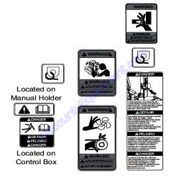 REF #1 - 12141 Decal Set LT Engine Safety 4-Language Generac Magnum MLT4250 Light Tower