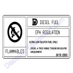 REF #12 - 39178 22031 Plate Diesel Fuel Airman PDSF330DP and PDS400S-6E1 Air Compressor