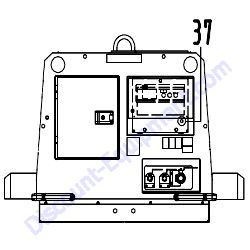 REF #37 - 39178 47610 Plate Emergency Stop Airman PDSF330DP and PDS400S-6E1 Air Compressor
