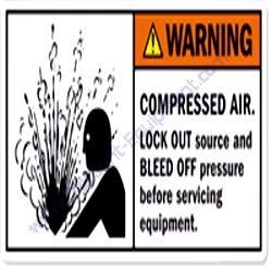 REF #13-1 - 39176 69800 Plate Caution Compressed Air Airman PDS375S-6A1 Air Compressor