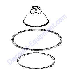 833547GT REFLECTOR LENS ASSEMBLY STANDARD FIXTURE SILVER Terex RL4000 Light Tower