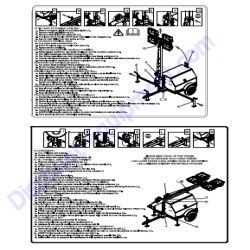 REF #3 - 12262 Decal Manual Winch Set-Up 4-Language Generac Magnum MLT4150 Light Tower