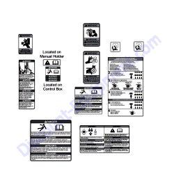 REF #2 - 12141 Decal Engine Safety 4-Language Set Generac Magnum MLT4150 Light Tower