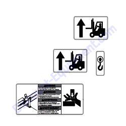 REF #1 - 12140 Decal Common Mast 4-Language Set Generac Magnum MLT4150 Light Tower