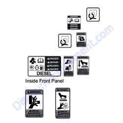 REF #2 - 12141 Decal Engine Safety 4-Language Set Generac Magnum MLT4150 Light Tower