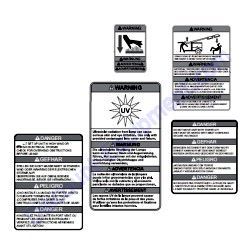 12141 Decal Engine Safety 4-Language Set Generac Magnum MLT5150 MLT5200 Light Tower