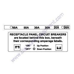 10792 Decal Auxiliary Outlet Breakers 50 50 30 30 20 20 Generac Magnum MLT4200IF4 Light Tower