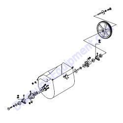 29292-501 DRUM ASSEMBLY W/ SHAFT MAIN GEAR Stow MS18 Mortar Mixer **NO LONGER AVAILABLE**
