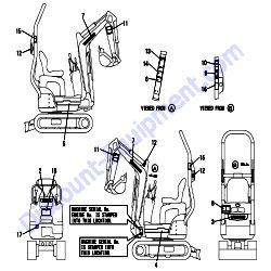 REF #1 - 172B19-08110 LABEL SET OUT US Yanmar SV08-1B Excavator