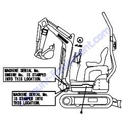 REF #4 - 172A82-03180 LABEL SIDE L Yanmar SV08-1B Excavator